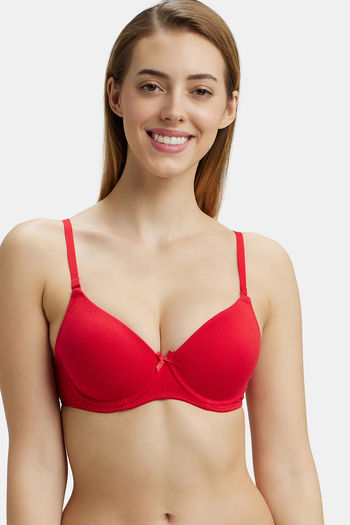 Buy Jockey 1245 Under-Wired Padded Medium Coverage T-Shirt Bra - Sangria Red